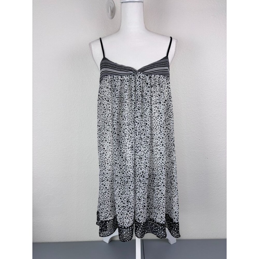 Oscar De Le Renta pink label women's medium black dot‎ chemise nightie pajamas